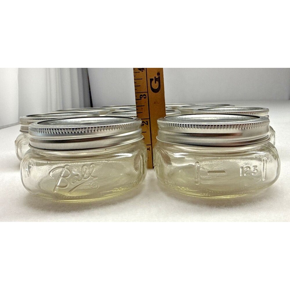 Ball Clear Glass widemouth Squaty Canning Jars Set of 10  Storage 125 ml - Picture 6 of 8